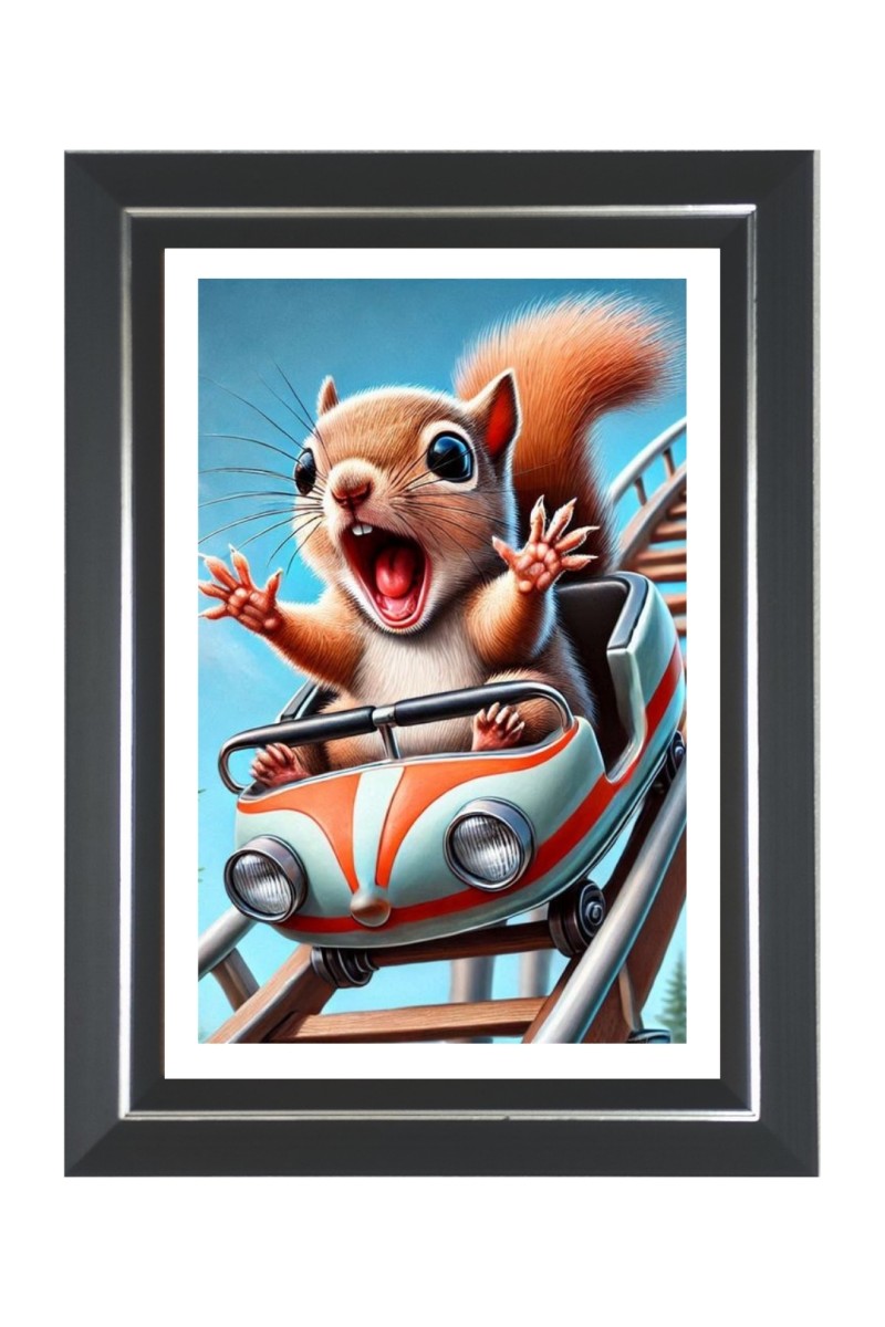 Squirrel Photo Frame | 10x14 Inch Black Designer Wall & Table Frame | Perfect for Gifting & Home Decor