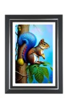 Squirrel Photo Frame | 10x14 Inch Black Designer Wall & Table Frame | Perfect for Gifting & Home Decor