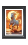 White Horse Photo Frame | 10x14 Inch Black Designer Wall & Table Frame | Perfect for Gifting & Home Decor White Horse Photo Frame | 10x14 Inch Black Designer Wall & Table Frame | Perfect for Gifting & Home Decor