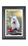 Cute Bunny Rabbit Photo Frame | 10x14 Inch Black Designer Wall & Table Frame | Perfect for Gifting & Home Decor