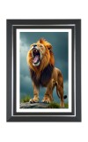 Lion Photo Frame | 10x14 Inch Black Designer Wall & Table Frame | Perfect for Gifting & Home Decor