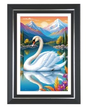 Swan Photo Frame | 10x14 Inch Black Designer Wall & Table Frame | Perfect for Gifting & Home Decor