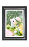 Bunny & Mouse Under the Rain Photo Frame | 10x14 Inch Black Designer Wall & Table Frame | Perfect for Gifting & Home Decor
