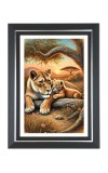 Lions Photo Frame | 10x14 Inch Black Designer Wall & Table Frame | Perfect for Gifting & Home Decor