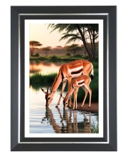 Deer Photo Frame | 10x14 Inch Black Designer Wall & Table Frame | Perfect for Gifting & Home Decor