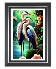 Great Blue Herons Photo Frame | 10x14 Inch Black Designer Wall & Table Frame | Perfect for Gifting & Home Decor