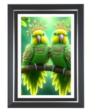  Rainbow Lorikeets Photo Frame | 10x14 Inch Black Designer Wall & Table Frame | Perfect for Gifting & Home Decor