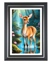 Deer Photo Frame | 10x14 Inch Black Designer Wall & Table Frame | Perfect for Gifting & Home Decor