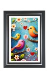 Colorful Birds on a branch Photo Frame | 10x14 Inch Black Designer Wall & Table Frame | Perfect for Gifting & Home Decor Colorful Birds on a branch Photo Frame | 10x14 Inch Black Designer Wall & Table Frame | Perfect for Gifting & Home Decor