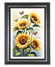 Sunflower Photo Frame | 10x14 Inch Black Designer Wall & Table Frame | Perfect for Gifting & Home Decor Sunflower Photo Frame | 10x14 Inch Black Designer Wall & Table Frame | Perfect for Gifting & Home Decor