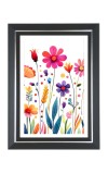 Bright colorful Flowers Photo Frame | 10x14 Inch Black Designer Wall & Table Frame | Perfect for Gifting & Home Decor