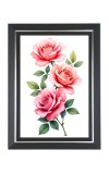 Pink Garden Roses Photo Frame | 10x14 Inch Black Designer Wall & Table Frame | Perfect for Gifting & Home Decor