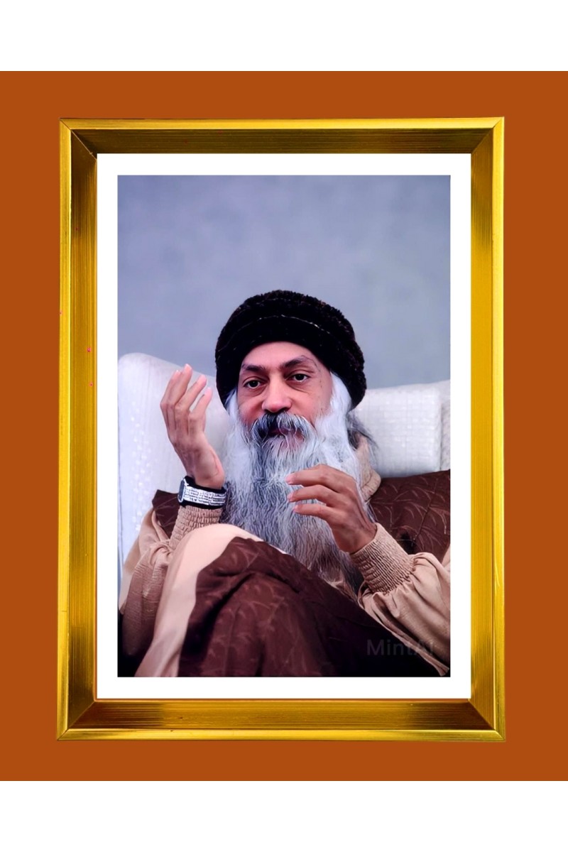 Osho Golden Photo Frame - 10x14 Inches | Elegant Wooden Frame for Home, Office & Temple Decoration | Spiritual Wall & Table Decor and Gift Item