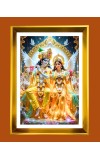 Divine Radha krishna Golden Photo Frame - 10x14 Inches | Elegant Wooden Frame for Home, Office & Temple Decoration | Spiritual Wall & Table Decor and Gift Item