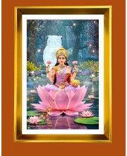 Maa Lakhsmi Golden Photo Frame - 10x14 Inches | Elegant Wooden Frame for Home, Office & Temple Decoration | Spiritual Wall & Table Decor and Gift Item Maa Lakhsmi Golden Photo Frame - 10x14 Inches | Elegant Wooden Frame for Home, Office & Temple Decoration | Spiritual Wall & Table Decor and Gift Item