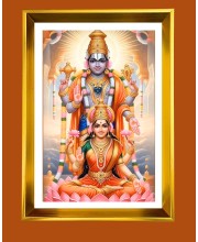 Lord Venkateswara Golden Photo Frame - 10x14 Inches | Elegant Wooden Frame for Home, Office & Temple Decoration | Spiritual Wall & Table Decor and Gift Item