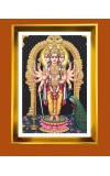 Lord Murugan Golden Photo Frame - 10x14 Inches | Elegant Wooden Frame for Home, Office & Temple Decoration | Spiritual Wall & Table Decor and Gift Item