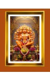 Lord Hanuman Golden Photo Frame - 10x14 Inches | Elegant Wooden Frame for Home, Office & Temple Decoration | Spiritual Wall & Table Decor and Gift Item