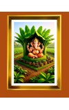 Lord Ganesh Golden Photo Frame - 10x14 Inches | Elegant Wooden Frame for Home, Office & Temple Decoration | Spiritual Wall & Table Decor and Gift Item Lord Ganesh Golden Photo Frame - 10x14 Inches | Elegant Wooden Frame for Home, Office & Temple Decoration | Spiritual Wall & Table Decor and Gift Item