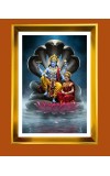 Lakhsmi Narayana Golden Photo Frame - 10x14 Inches | Elegant Wooden Frame for Home, Office & Temple Decoration | Spiritual Wall & Table Decor and Gift Item