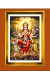Jai Mata Devi Golden Photo Frame - 10x14 Inches | Elegant Wooden Frame for Home, Office & Temple Decoration | Spiritual Wall & Table Decor and Gift Item