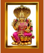 Maa Laxmi Golden Photo Frame - 10x14 Inches | Elegant Wooden Frame for Home, Office & Temple Decoration | Spiritual Wall & Table Decor and Gift Item