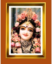 Divine Radha Rani Golden Photo Frame - 10x14 Inches | Elegant Wooden Frame for Home, Office & Temple Decoration | Spiritual Wall & Table Decor and Gift Item