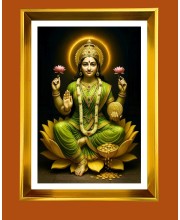 Maa Lakshmi Golden Photo Frame - 10x14 Inches | Elegant Wooden Frame for Home, Office & Temple Decoration | Spiritual Wall & Table Decor and Gift Item Maa Lakshmi Golden Photo Frame - 10x14 Inches | Elegant Wooden Frame for Home, Office & Temple Decoration | Spiritual Wall & Table Decor and Gift Item