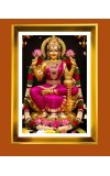 Maa Lakshmi Golden Photo Frame - 10x14 Inches | Elegant Wooden Frame for Home, Office & Temple Decoration | Spiritual Wall & Table Decor and Gift Item