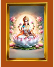 Maa Lakhsmi Golden Photo Frame - 10x14 Inches | Elegant Wooden Frame for Home, Office & Temple Decoration | Spiritual Wall & Table Decor and Gift Item Maa Lakhsmi Golden Photo Frame - 10x14 Inches | Elegant Wooden Frame for Home, Office & Temple Decoration | Spiritual Wall & Table Decor and Gift Item