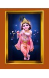 Divine Little Krishna Golden Photo Frame - 10x14 Inches | Elegant Wooden Frame for Home, Office & Temple Decoration | Spiritual Wall & Table Decor and Gift Item Divine Little Krishna Golden Photo Frame - 10x14 Inches | Elegant Wooden Frame for Home, Office & Temple Decoration | Spiritual Wall & Table Decor and Gift Item