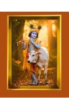 Divine Krishna Golden Photo Frame - 10x14 Inches | Elegant Wooden Frame for Home, Office & Temple Decoration | Spiritual Wall & Table Decor and Gift Item Divine Krishna Golden Photo Frame - 10x14 Inches | Elegant Wooden Frame for Home, Office & Temple Decoration | Spiritual Wall & Table Decor and Gift Item