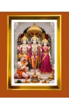 Lord Ram,sita,Lakhsman and hanuman Golden Photo Frame - 10x14 Inches | Elegant Wooden Frame for Home, Office & Temple Decoration | Spiritual Wall & Table Decor and Gift Item