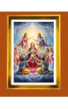 Devi Durga Golden Photo Frame - 10x14 Inches | Elegant Wooden Frame for Home, Office & Temple Decoration | Spiritual Wall & Table Decor and Gift Item