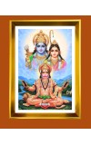 Ram, Sita & Hanuman Golden Photo Frame - 10x14 Inches | Elegant Wooden Frame for Home, Office & Temple Decoration | Spiritual Wall & Table Decor and Gift Item Ram, Sita & Hanuman Golden Photo Frame - 10x14 Inches | Elegant Wooden Frame for Home, Office & Temple Decoration | Spiritual Wall & Table Decor and Gift Item