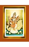 Maa Saraswati Golden Photo Frame - 10x14 Inches | Elegant Wooden Frame for Home, Office & Temple Decoration | Spiritual Wall & Table Decor and Gift Item
