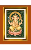 Lord Ganesh Golden Photo Frame - 10x14 Inches | Elegant Wooden Frame for Home, Office & Temple Decoration | Spiritual Wall & Table Decor and Gift Item Lord Ganesh Golden Photo Frame - 10x14 Inches | Elegant Wooden Frame for Home, Office & Temple Decoration | Spiritual Wall & Table Decor and Gift Item