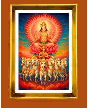 Surya Dev Golden Photo Frame - 10x14 Inches | Elegant Wooden Frame for Home, Office & Temple Decoration | Spiritual Wall & Table Decor and Gift Item Surya Dev Golden Photo Frame - 10x14 Inches | Elegant Wooden Frame for Home, Office & Temple Decoration | Spiritual Wall & Table Decor and Gift Item