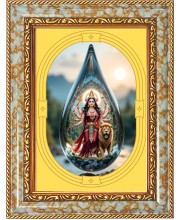  Devi Durga Photo Frame | 5X7 Inch Black Designer Wall & Table Frame | Perfect for Gifting & Home Decor