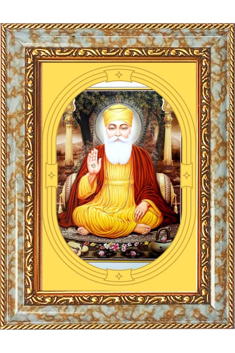  Guru Nanak Dev Ji Photo Frame | 5X7 Inch Black Designer Wall & Table Frame | Perfect for Gifting & Home Decor