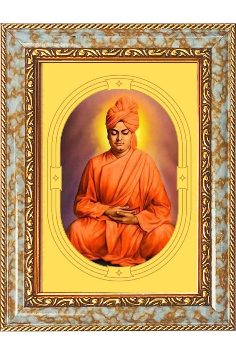  Swami VIvekananda Photo Frame | 5X7 Inch Black Designer Wall & Table Frame | Perfect for Gifting & Home Decor