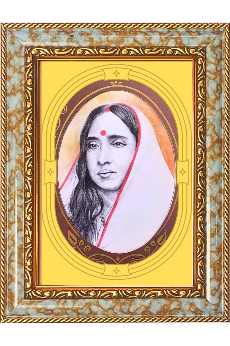  Sri Sarada Devi Photo Frame | 5X7 Inch Black Designer Wall & Table Frame | Perfect for Gifting & Home Decor
