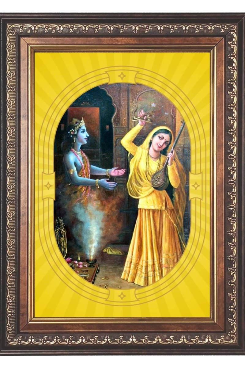  Divine Krishna & Radha Photo Frame | 5X7 Inch Black Designer Wall & Table Frame | Perfect for Gifting & Home Decor