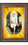  Shirdi Sai Baba Photo Frame | 5X7 Inch Black Designer Wall & Table Frame | Perfect for Gifting & Home Decor