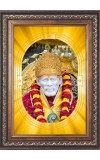  Shirdi Sai Baba Photo Frame | 5X7 Inch Black Designer Wall & Table Frame | Perfect for Gifting & Home Decor