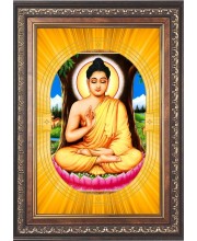  Gautama Buddha Photo Frame | 5X7 Inch Black Designer Wall & Table Frame | Perfect for Gifting & Home Decor