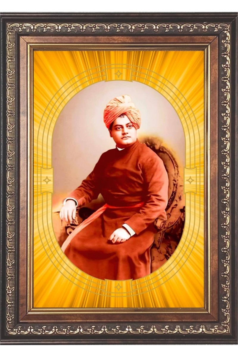  Swami Vivekananda Photo Frame | 5X7 Inch Black Designer Wall & Table Frame | Perfect for Gifting & Home Decor