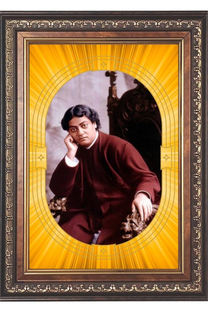  Swami Vivekananda Photo Frame | 5X7 Inch Black Designer Wall & Table Frame | Perfect for Gifting & Home Decor