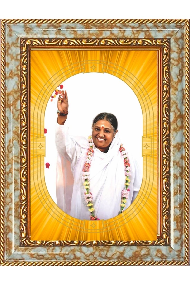  Mata Amritanandamayi  Photo Frame | 5X7 Inch Black Designer Wall & Table Frame | Perfect for Gifting & Home Decor