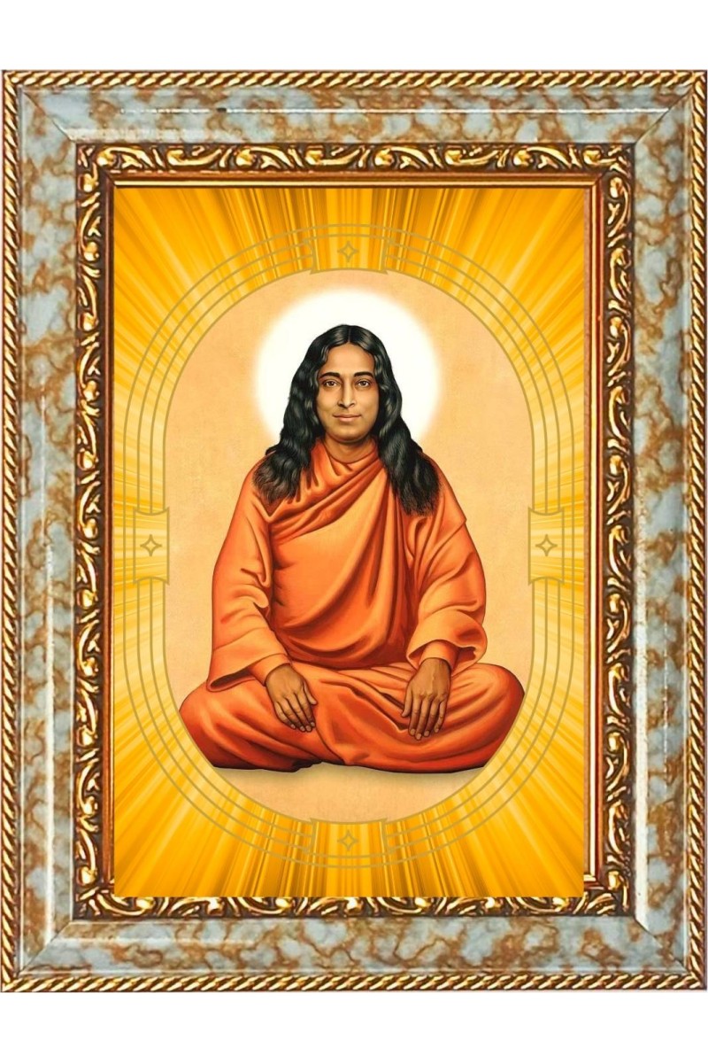  Paramahansa Yogananda Photo Frame | 5X7 Inch Black Designer Wall & Table Frame | Perfect for Gifting & Home Decor